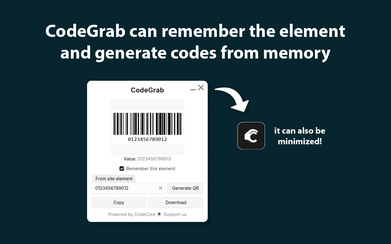 Screenshot of application