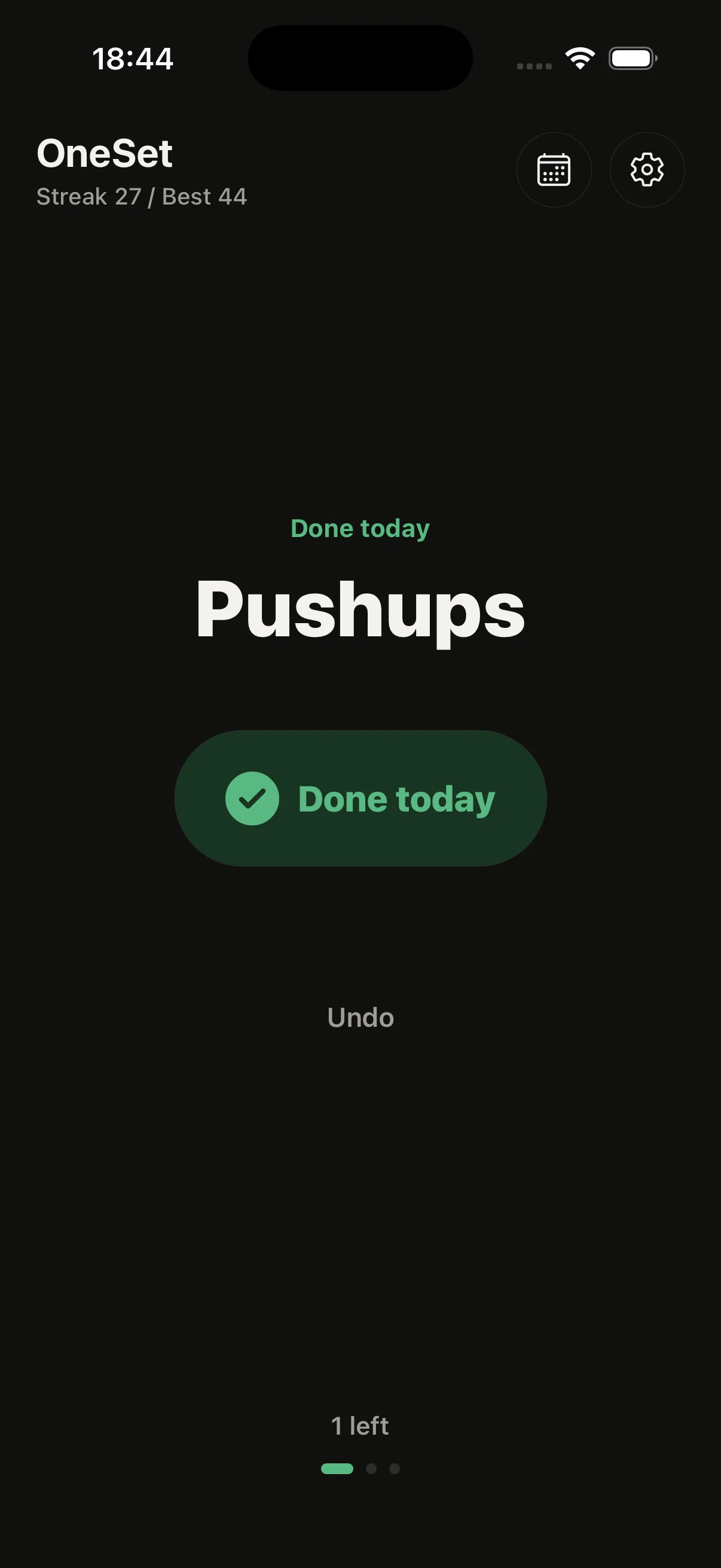 Screenshot of application