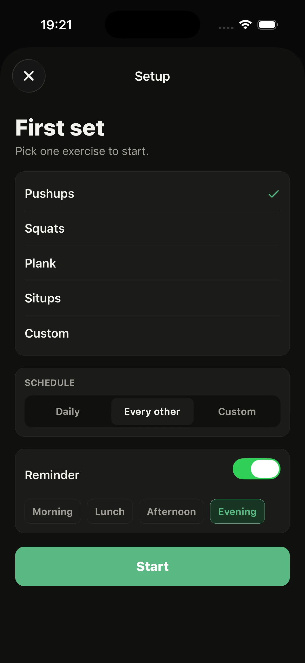 Screenshot of application