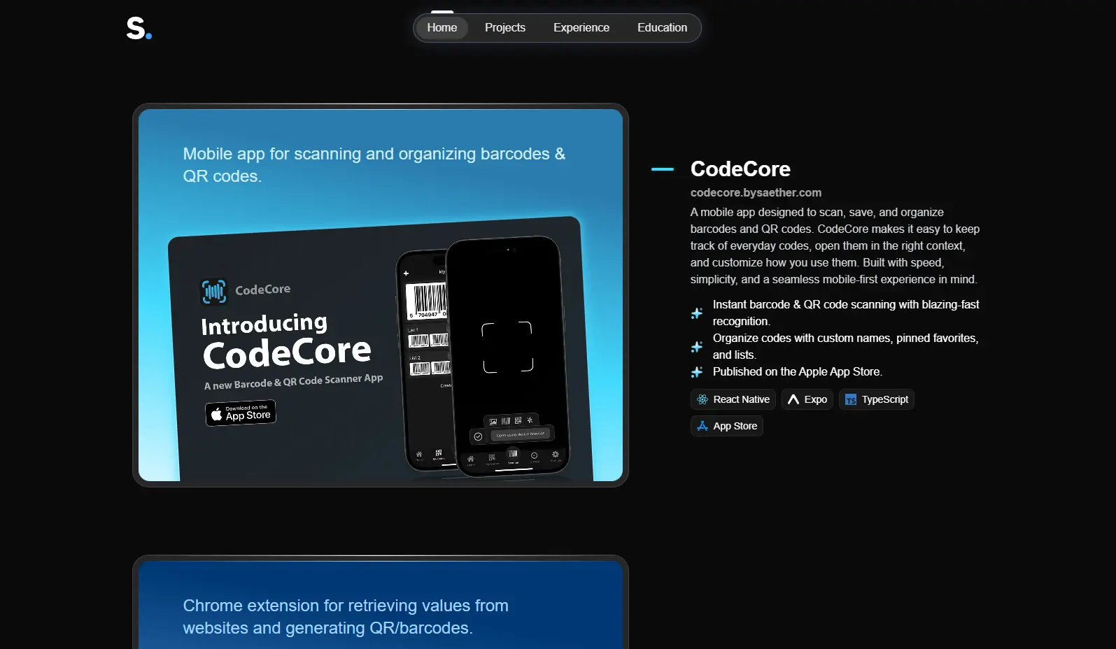 Screenshot of application