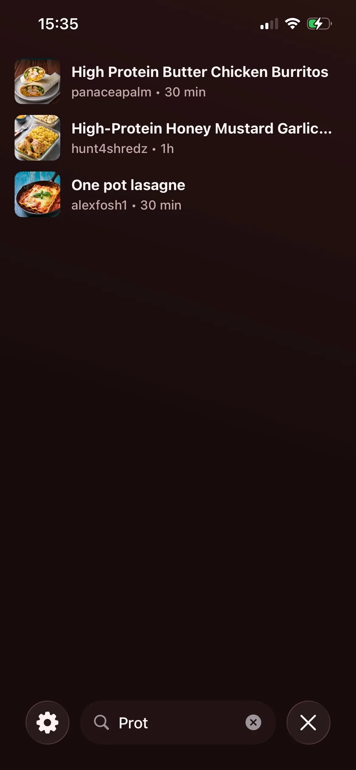 Screenshot of application